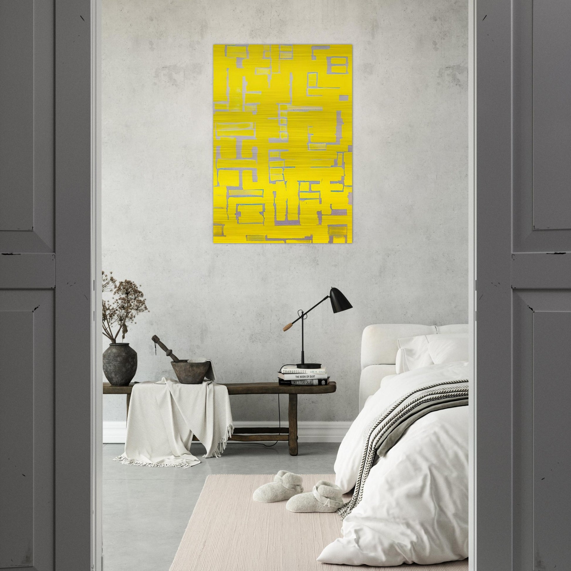 Untitled Yellow and White - 1950 - Ad Reinhardt Brushed Aluminum Print - 70x100 cm / 28x40 inches | Ad Reinhardt Aluminum Print | Ad Reinhardt Prints