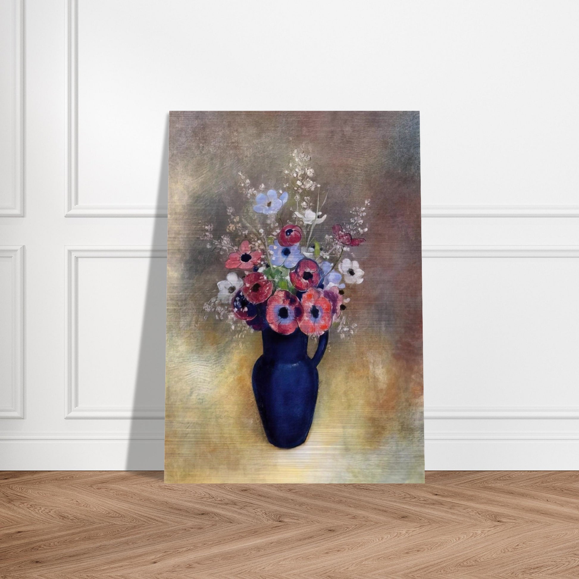 ANEMONES IN A JUG - Odilon Redon Brushed Aluminum Print - 70x100 cm / 28x40 inches | Odilon Redon Aluminum Print | Odilon Redon Prints