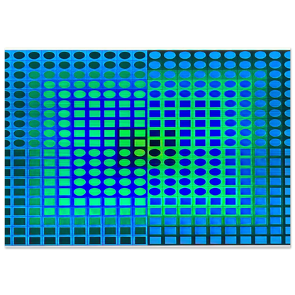 Zoeld V - 1967 - Victor Vasarely Brushed Aluminum Print - 70x100 cm / 28x40 inches | Victor Vasarely Aluminum Print | Victor Vasarely Prints