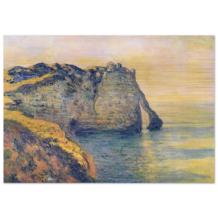 Cliffs of the Porte d'Aval - claude monet Brushed Aluminum Print - 70x100 cm / 28x40 inches | claude monet Aluminum Print | claude monet Prints