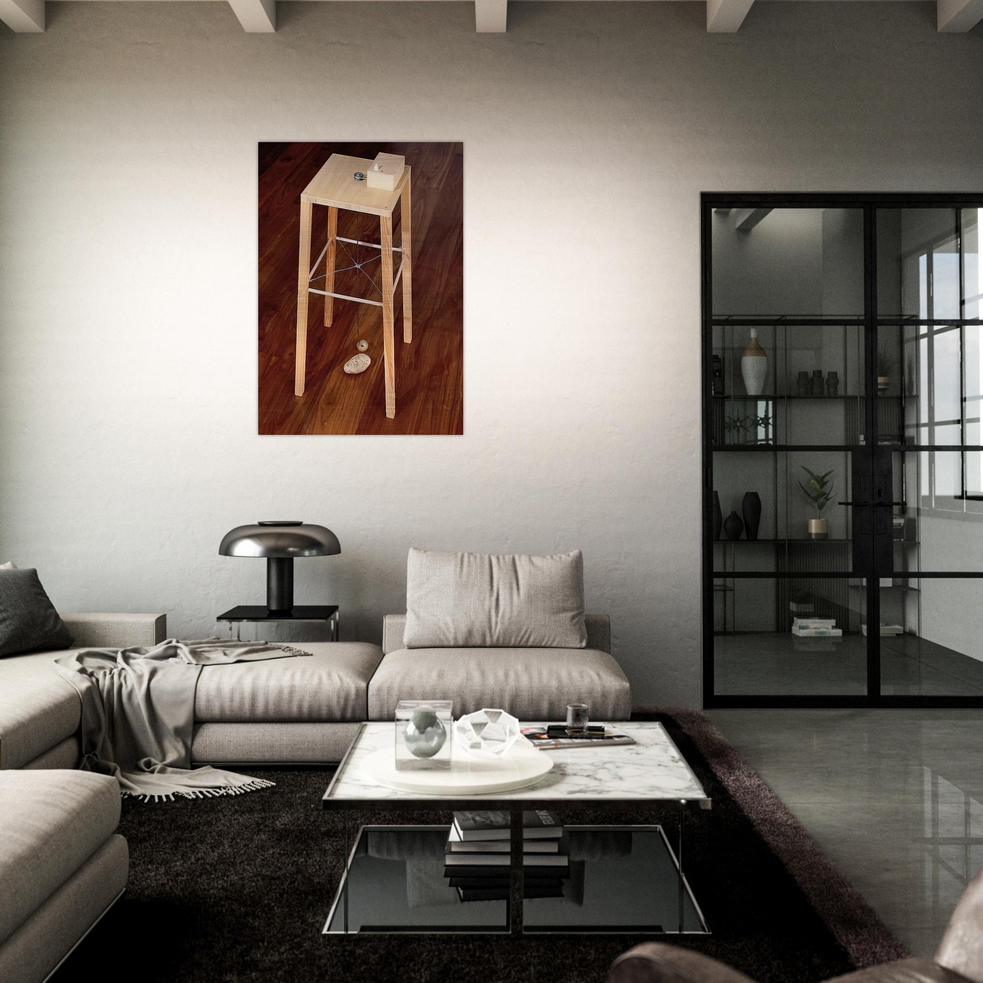 APPARATUS WHEREBY ONE POTATO CAN ORBIT ANOTHER 1969 - Sigmar Polke Brushed Aluminum Print - 70x100 cm / 28x40 inches | Sigmar Polke Aluminum Print | Sigmar Polke Prints