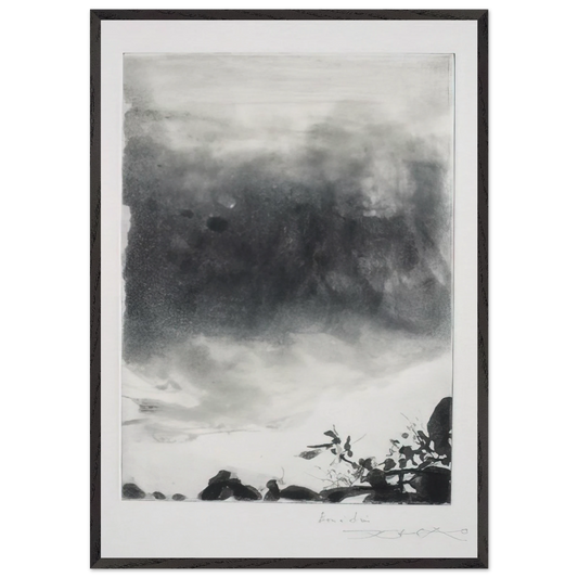 PROUSTIANA 1991 - Zao Wou-Ki 70x100 cm / 28x40 inches Framed Art Print – Black Wooden Frame