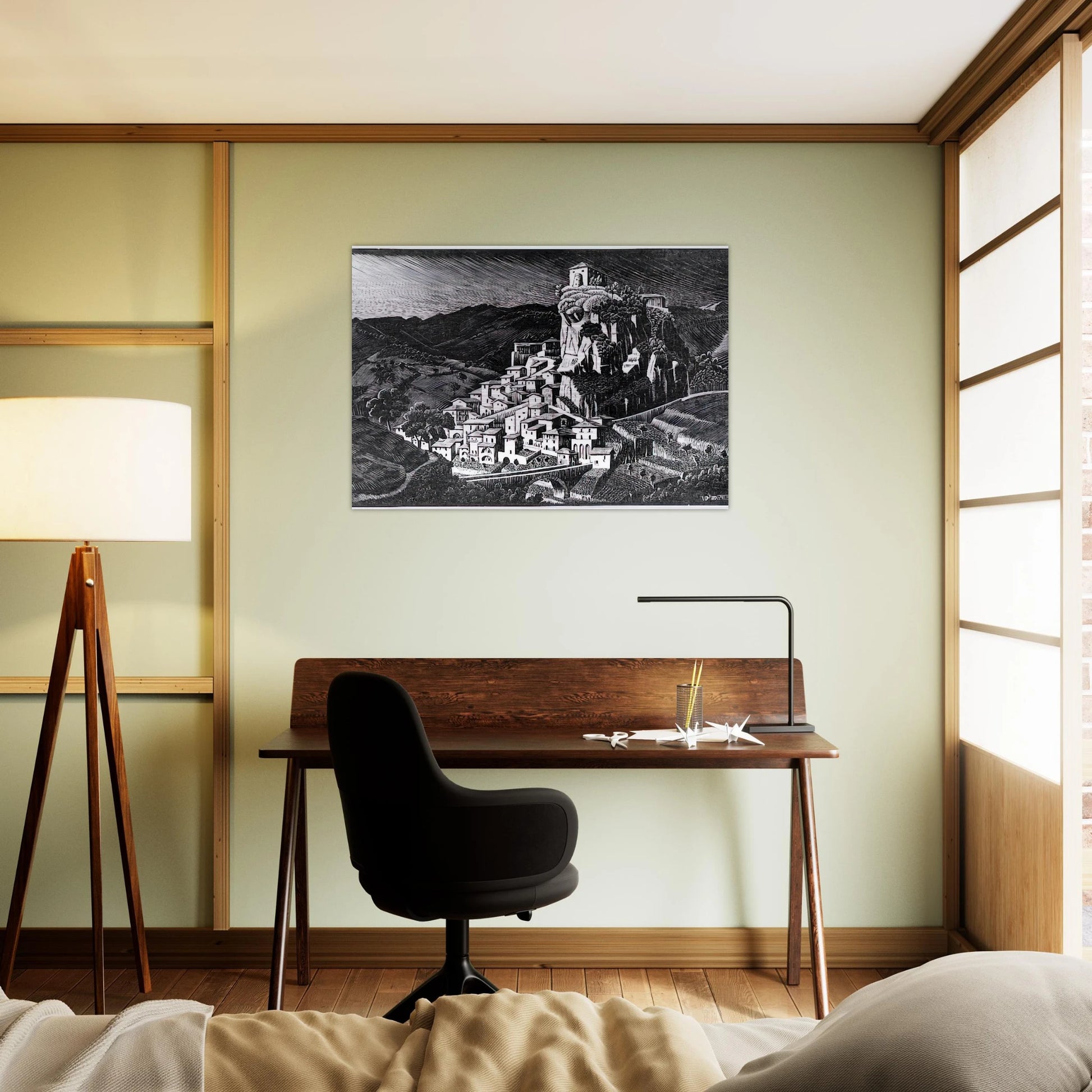 PALIZZI CALABRIA OCTOBER 1930 1930 - MC Escher Brushed Aluminum Print - 70x100 cm / 28x40 inches | MC Escher Aluminum Print | MC Escher Prints | Maurits Cornelis Escher Prints
