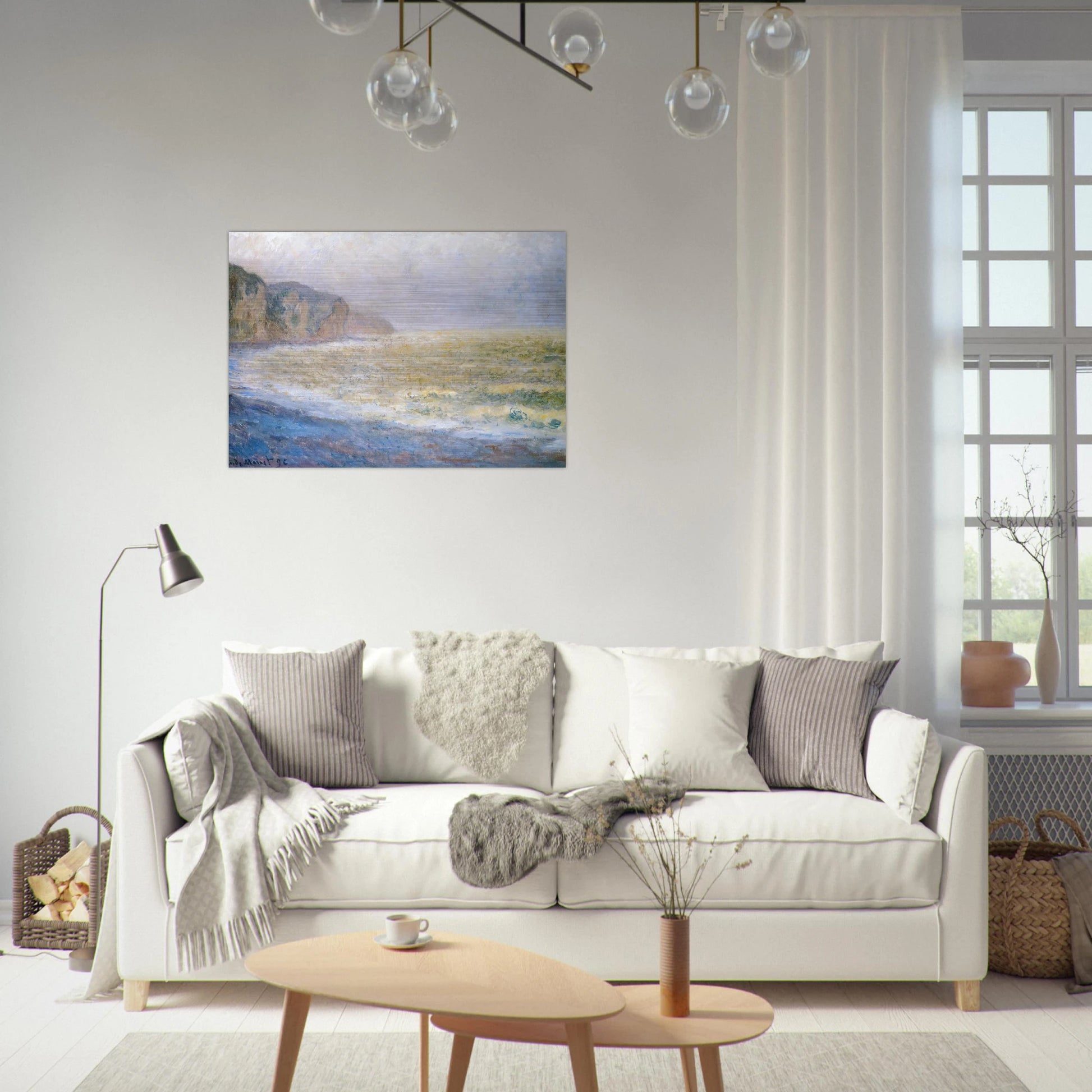 Cliff at Pourville - claude monet Brushed Aluminum Print - 70x100 cm / 28x40 inches | claude monet Aluminum Print | claude monet Prints