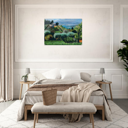 SANARY LANDSCAPE 1937 - Moise Kisling Acrylic Print - 70x100 cm / 28x40″ inches | Moise Kisling Wall Art | Moise Kisling Prints
