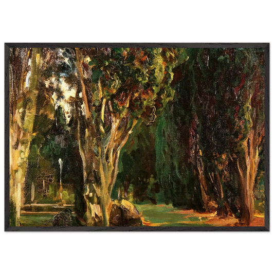 Falconieri Gardens Frascati - John Singer Sargent 70x100 cm / 28x40 inches Framed Art Print – Black Wooden Frame