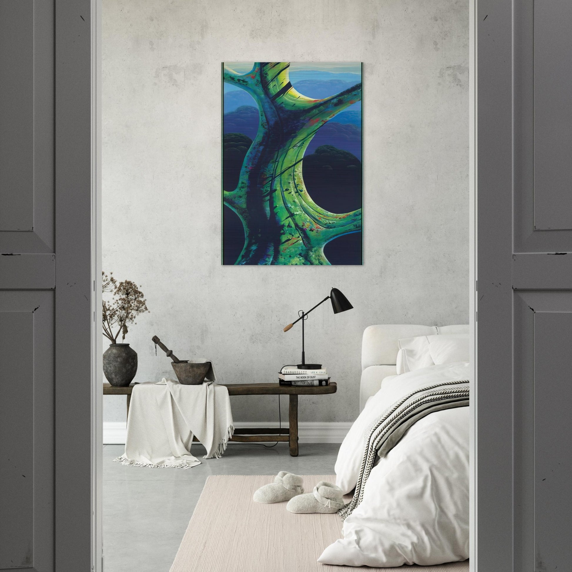 Sky Reach - Eyvind Earle Brushed Aluminum Print - 70x100 cm / 28x40 inches | Eyvind Earle Aluminum Print | Eyvind Earle Prints