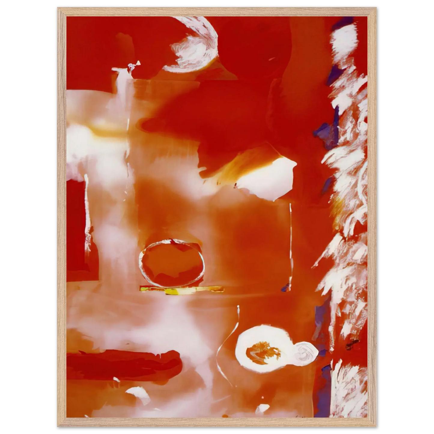 Helen Frankenthaler - Seeing the Moon on a Hot Summer Day - 1987 Wall art - 13x18 cm / 5x7 Inches - Premium Wooden Framed Poster With Fine Art Paper - White frame