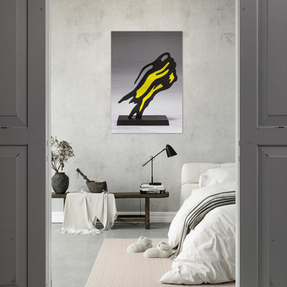 WEISMAN AWARD YELLOW BRUSHSTROKE 1991 - Roy Lichtenstein Brushed Aluminum Print - 70x100 cm / 28x40 inches | Roy Lichtenstein Aluminum Print | Roy Lichtenstein Prints