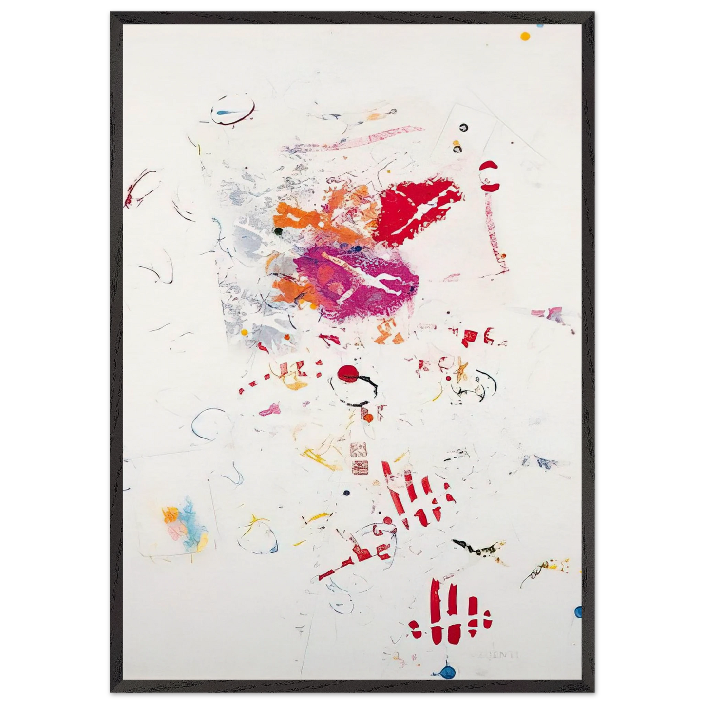 UNTITLED 1 N1 - Alighiero Boetti 70x100 cm / 28x40 inches Framed Art Print – Black Wooden Frame