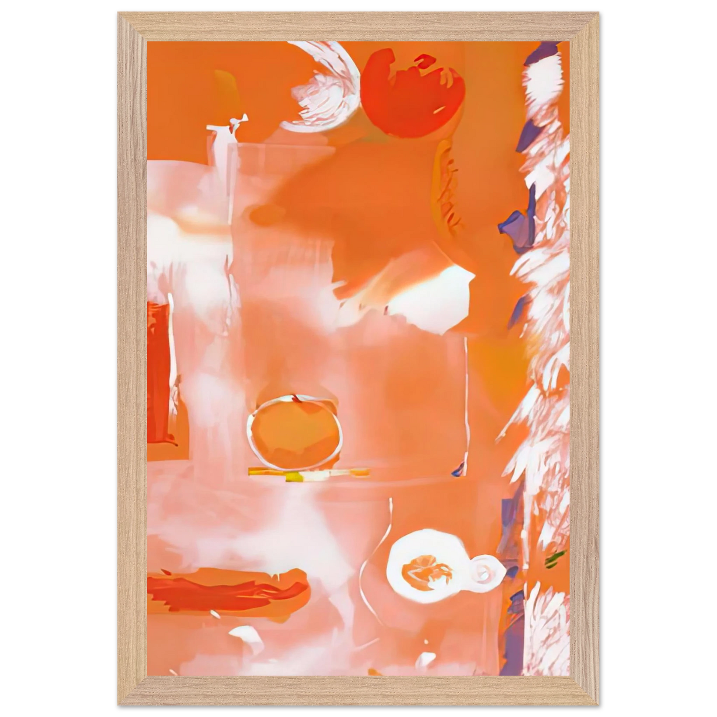 Helen Frankenthaler - Seeing the Moon on a Hot Summer Day, 1987- Wall Art - 21x29.7 cm / 8x12" - Premium Wooden Framed Poster With Fine Art Paper-canvas - Wood frame