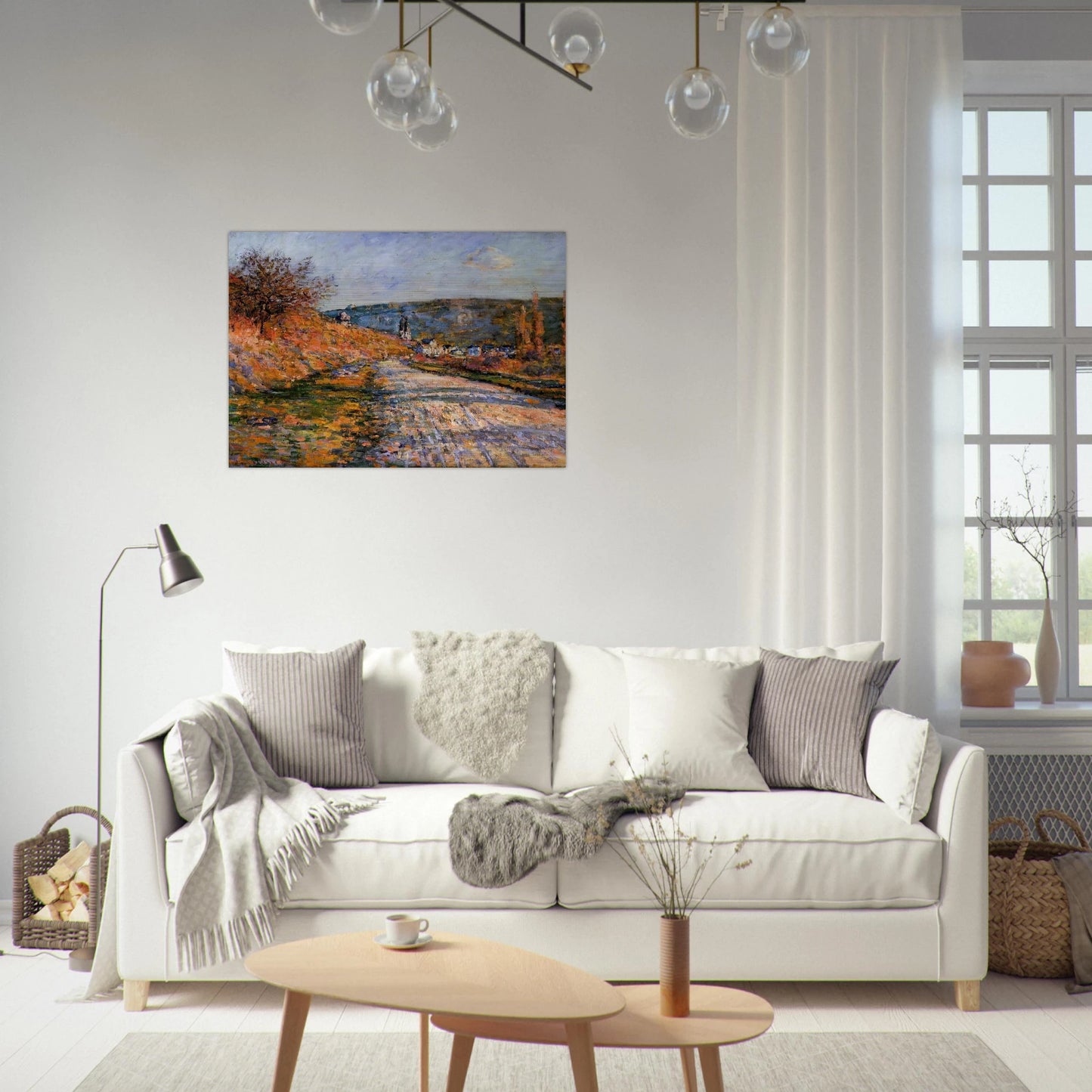 The Road to Vetheuil - claude monet Brushed Aluminum Print - 70x100 cm / 28x40 inches | claude monet Aluminum Print | claude monet Prints