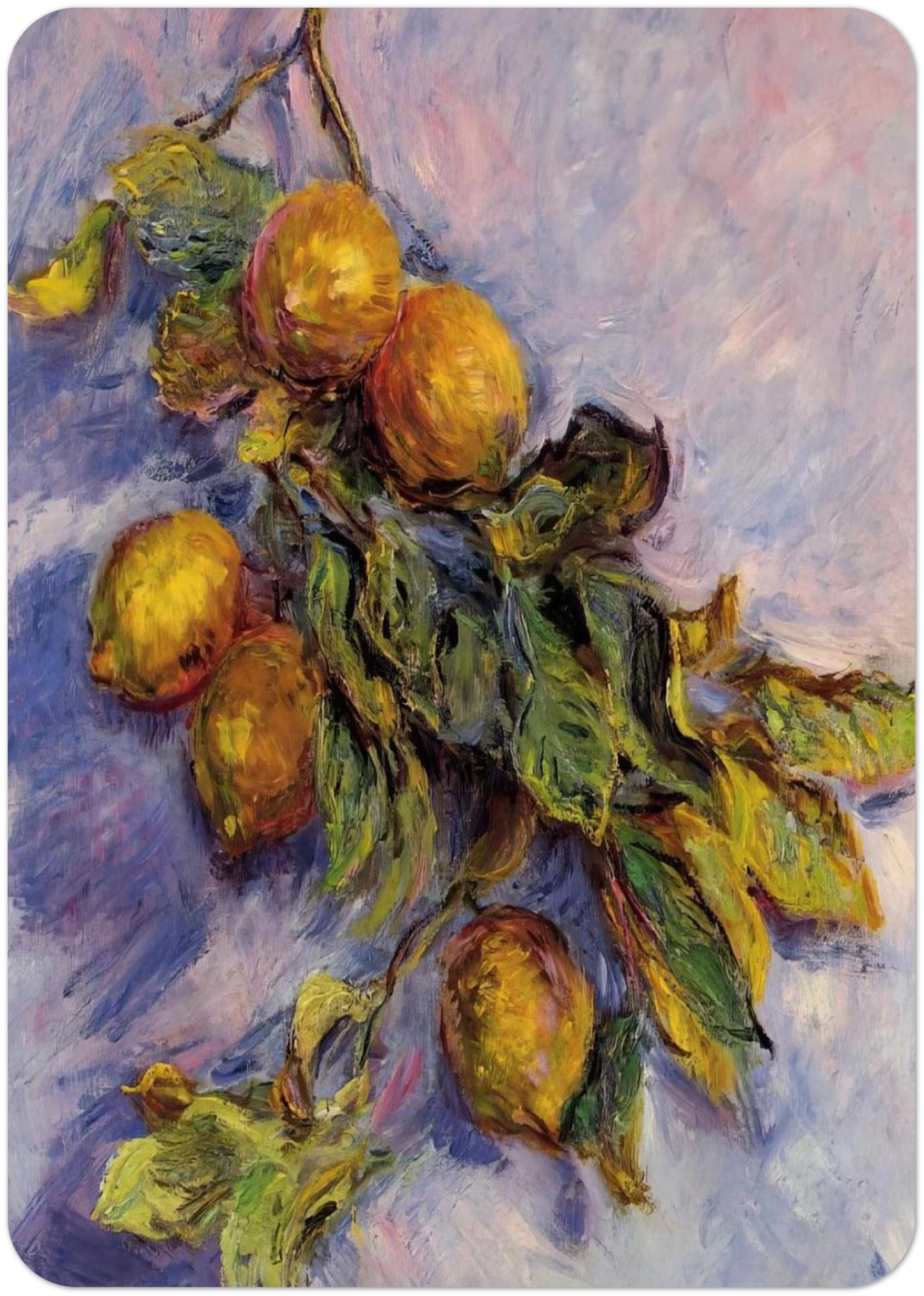 Branch of Lemons By claude monet Pack of 10 Post Cards | claude monet Post Cards | A6 (10.5 x 14.8 cm) - 4.1 x 5.8 inches