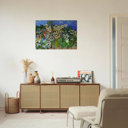 Blossoming Chestnut Branches - Vincent van Gogh Brushed Aluminum Print - 70x100 cm / 28x40 inches | Vincent van Gogh Aluminum Print | Vincent van Gogh Prints