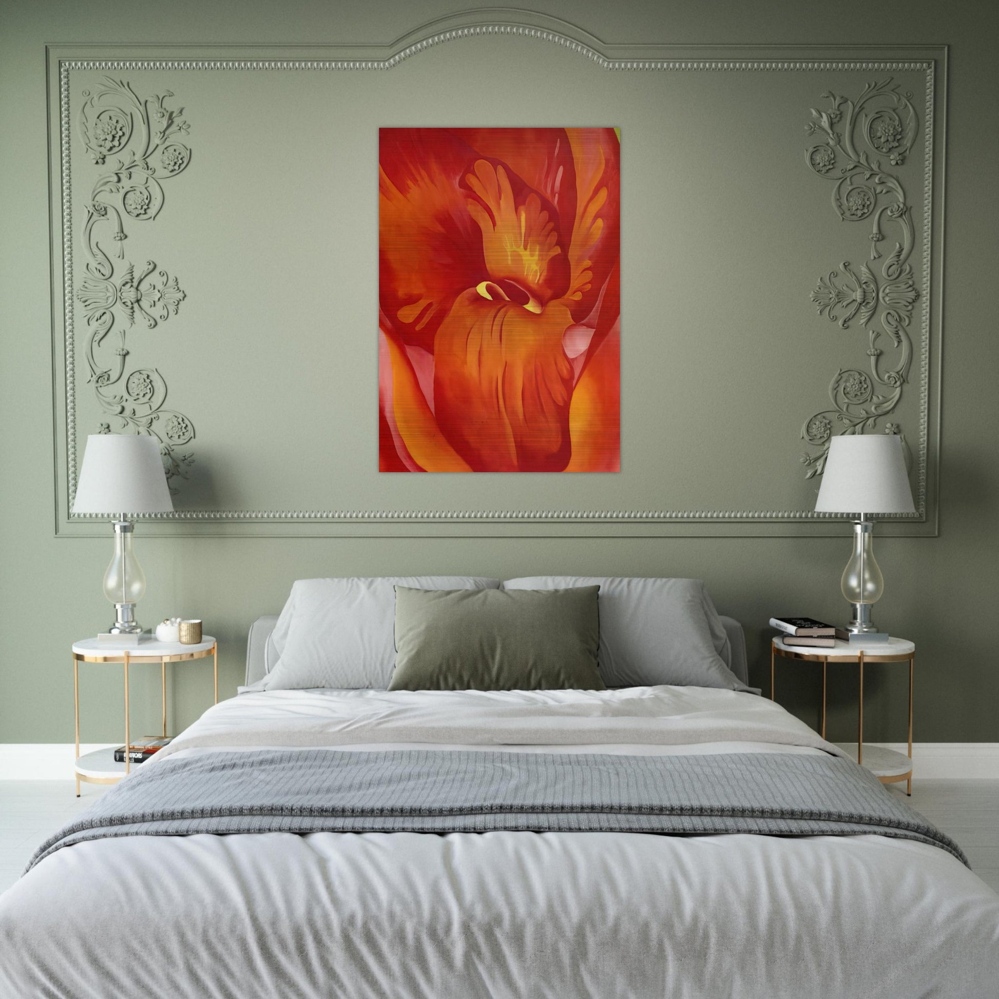 Canna Red and Orange - Georgia O'Keeffe Brushed Aluminum Print - 70x100 cm / 28x40 inches | Georgia O'Keeffe Aluminum Print | Georgia O'Keeffe Prints