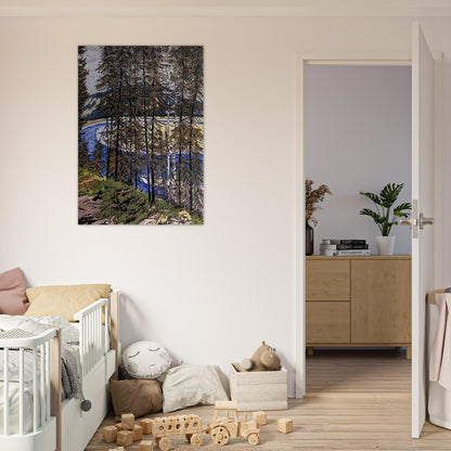 Synthetic Blue St. John - 2000 - Neil Welliver Brushed Aluminum Print - 70x100 cm / 28x40 inches | Neil Welliver Aluminum Print | Neil Welliver Prints