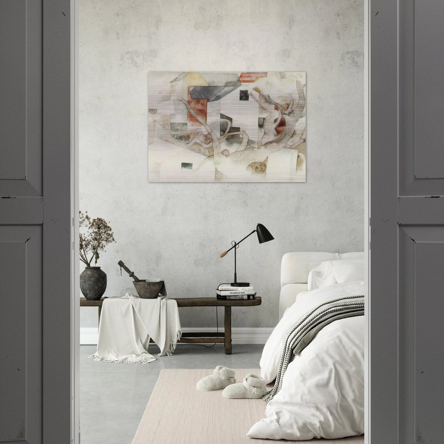 Trees and Barns Bermuda - 1917 - Charles Demuth Brushed Aluminum Print - 70x100 cm / 28x40 inches | Charles Demuth Aluminum Print | Charles Demuth Prints