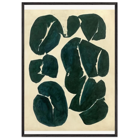 Meun - 1968 - Simon Hantai 70x100 cm / 28x40 inches Framed Art Print – Black Wooden Frame