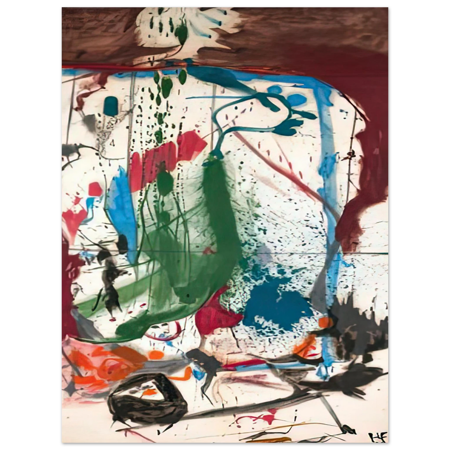 Helen Frankenthaler - Las Mayas, 1958- Wall Art - 30x40 cm / 12x16 inches - Premium Wooden Framed Poster With Fine Art Paper-canvas - Wood frame
