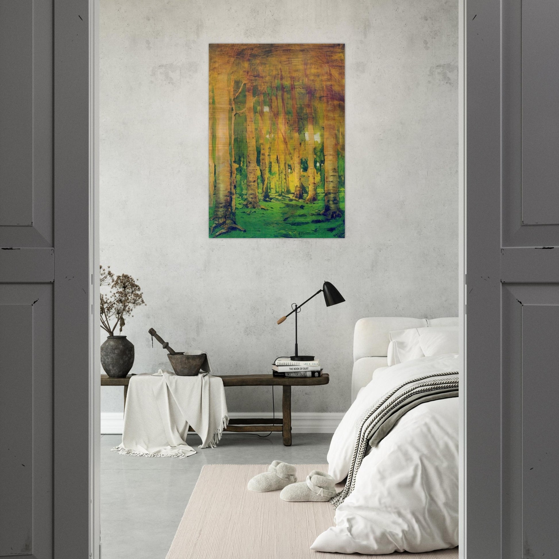 A Birch Grove. Spots of sunlight - Arkhyp Kuindzhi Brushed Aluminum Print - 70x100 cm / 28x40 inches | Arkhyp Kuindzhi Aluminum Print | Arkhyp Kuindzhi Prints