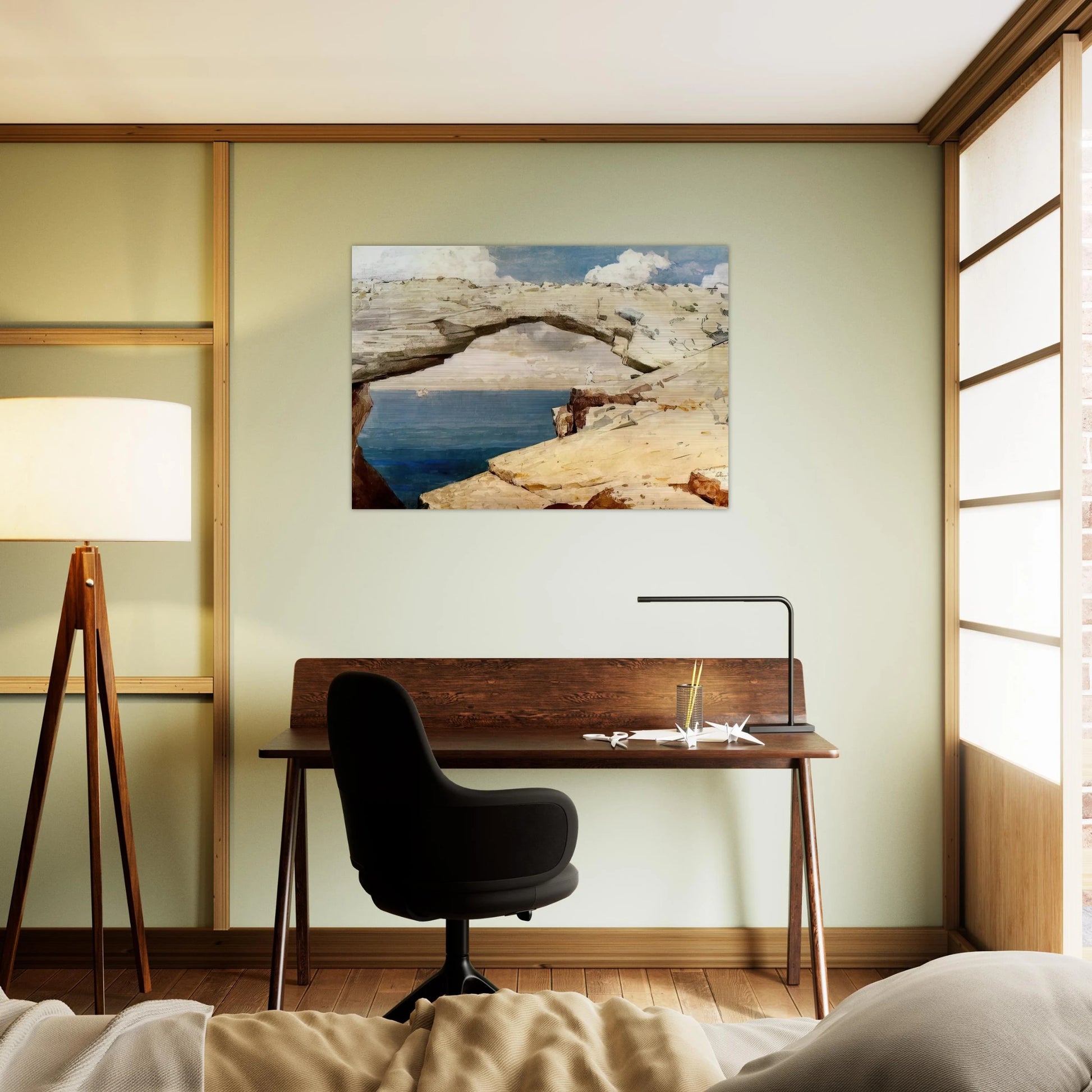 GLASS WINDOWS BAHAMAS 1885 - Winslow Homer Brushed Aluminum Print - 70x100 cm / 28x40 inches | Winslow Homer Aluminum Print | Winslow Homer Prints