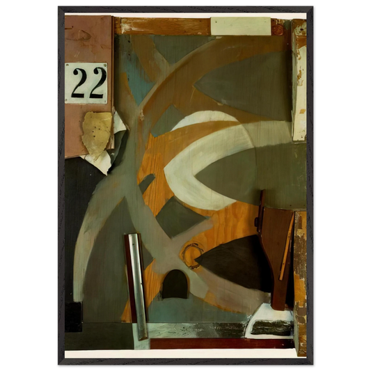 THE SPRING DOOR 1938 - Kurt Schwitters 70x100 cm / 28x40 inches Framed Art Print – Black Wooden Frame
