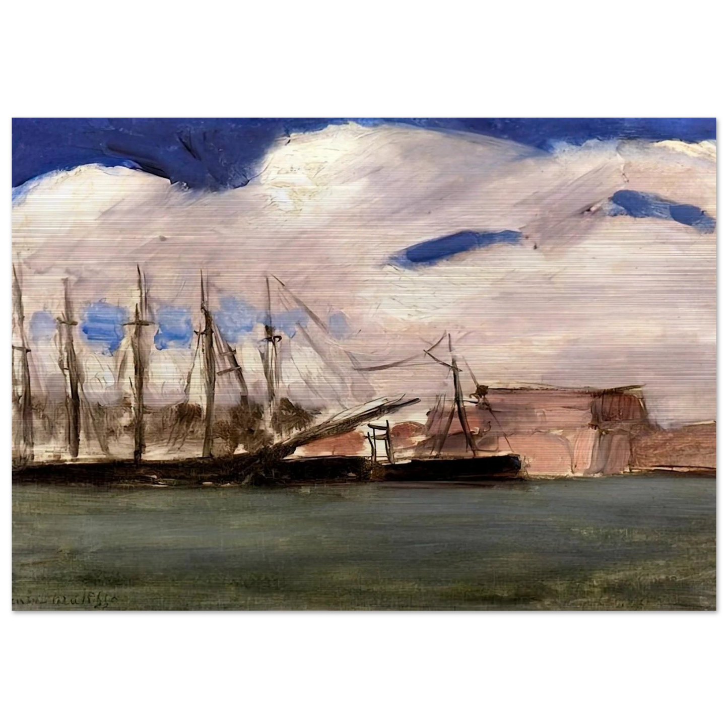 WHITE CLOUDS THE OLD PORT OF MARSEILLE 1918 - Henri Matisse Brushed Aluminum Print - 70x100 cm / 28x40 inches | Henri Matisse Aluminum Print | Henri Matisse Prints
