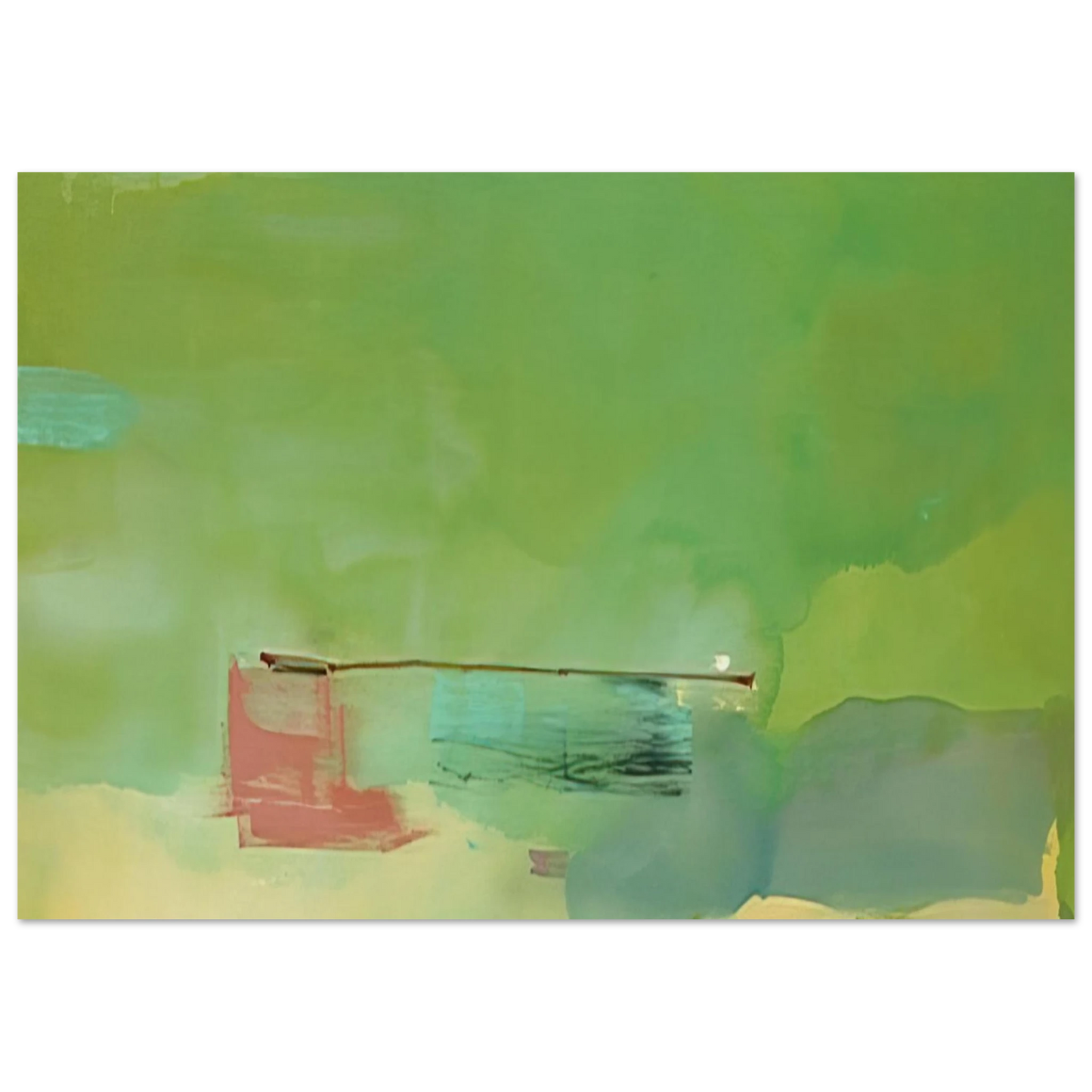 Helen Frankenthaler - Springscape - 1975 Wall art - 70x100 cm / 28x40 inches - Premium Wooden Framed Poster With Fine Art Paper-canvas - Wood frame