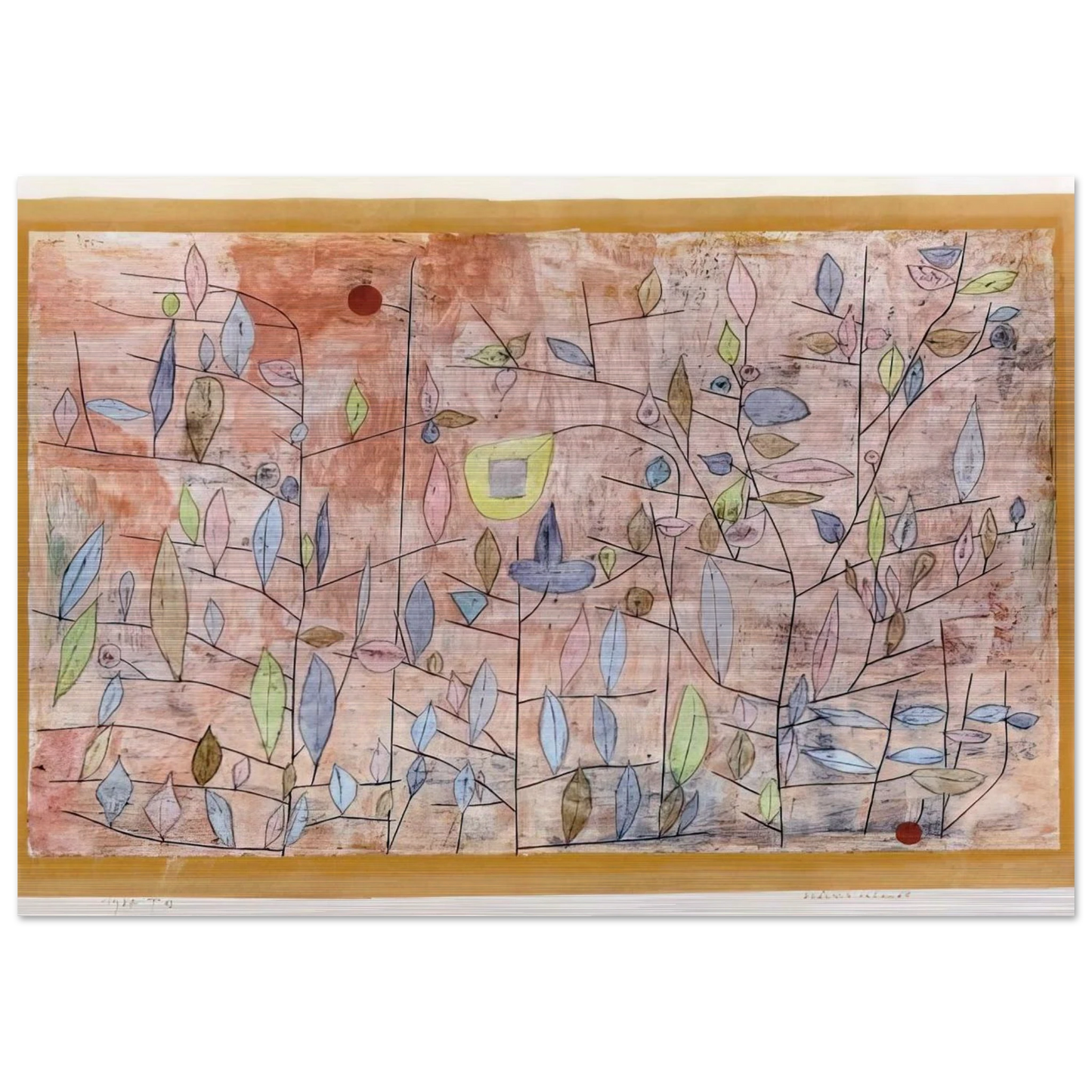 SPARSE FOLIAGE 1934 - Paul Klee Brushed Aluminum Print - 70x100 cm / 28x40 inches | Paul Klee Aluminum Print | Paul Klee Prints