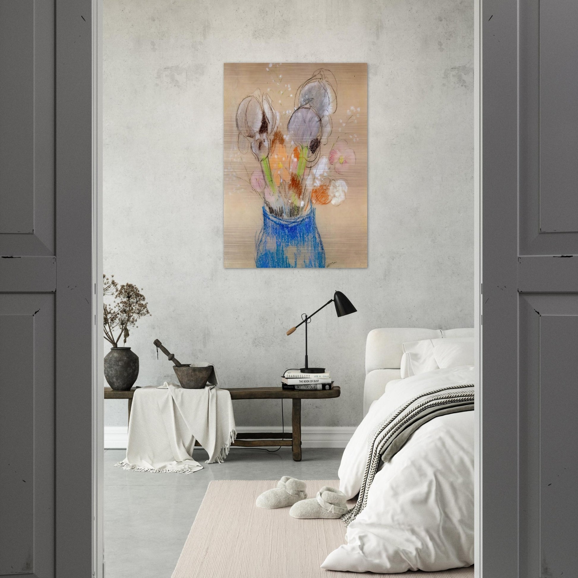 BOUQUET OF FLOWERS 4 - Odilon Redon Brushed Aluminum Print - 70x100 cm / 28x40 inches | Odilon Redon Aluminum Print | Odilon Redon Prints