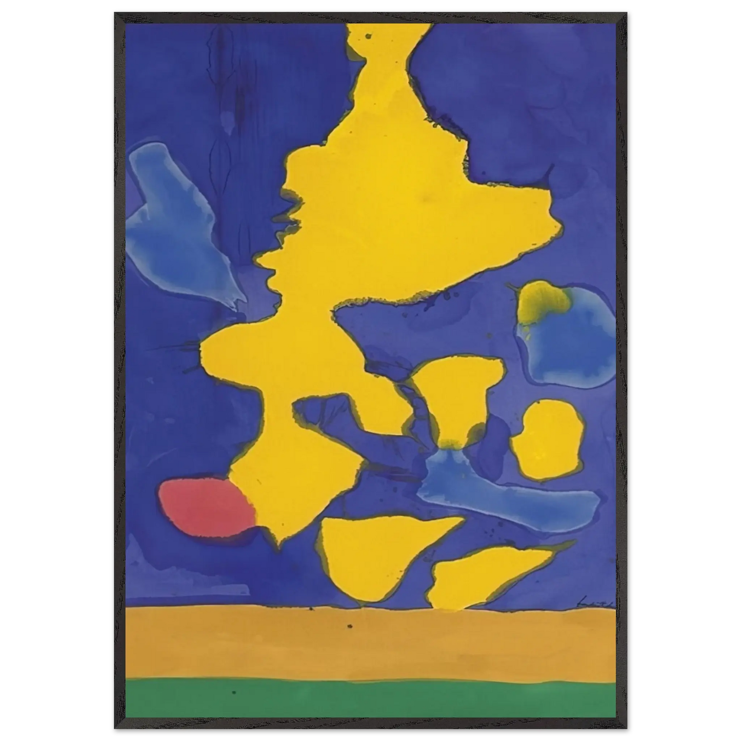 Helen Frankenthaler - Saturn Revisited - 1964 Wall art - 30x45 cm / 12x18 Inches - Premium Wooden Framed Poster With Fine Art Paper - Wood frame