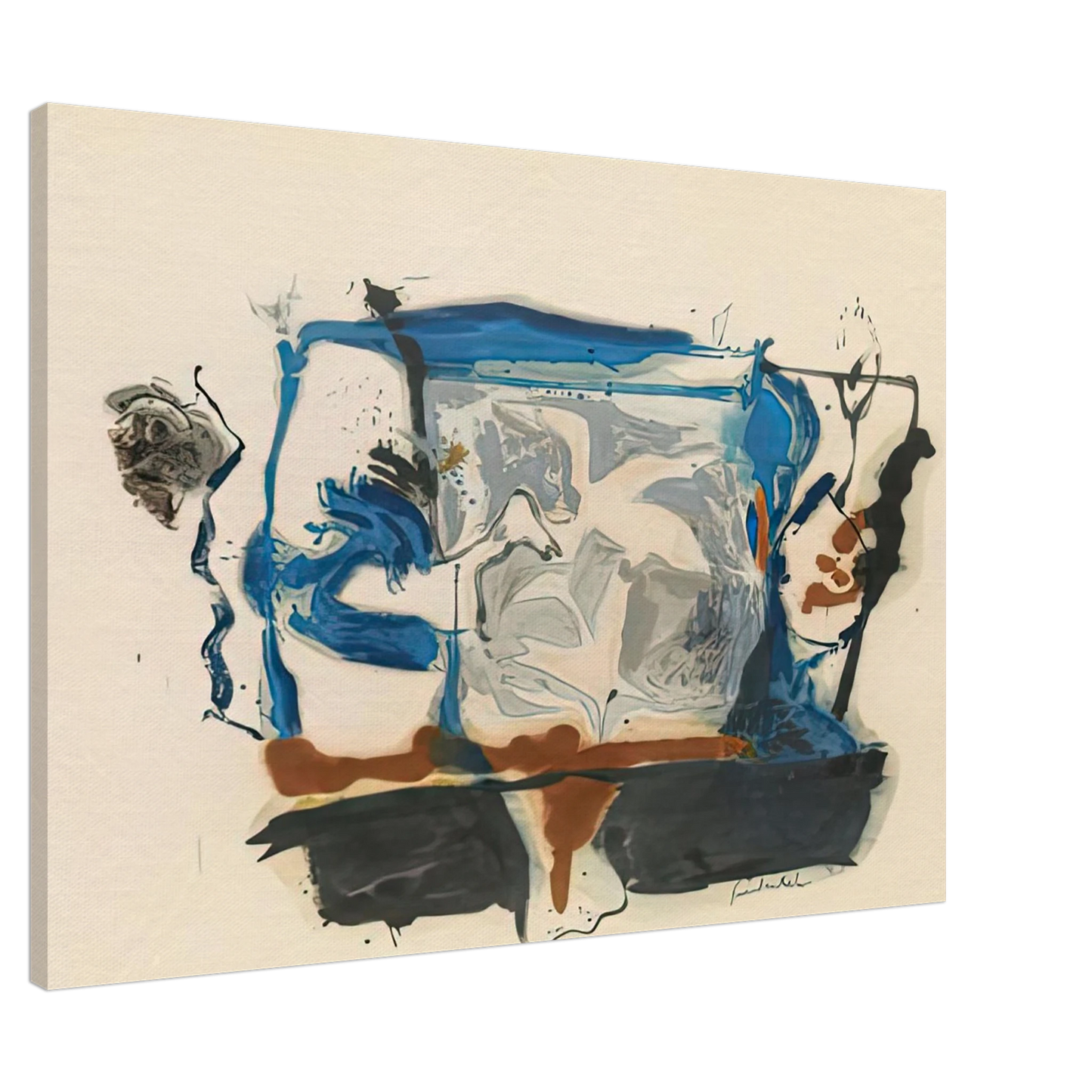 Helen Frankenthaler - Swan Lake II, 1961- Wall Art - 28x40 inches / 70x70 cm - Canvas (Imperial)-canvas - -