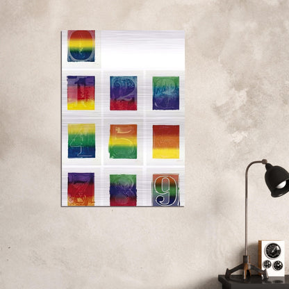 COLOR NUMERAL SERIES ULAE 59 68 1969 - Jasper Johns Brushed Aluminum Print - 70x100 cm / 28x40 inches | Jasper Johns Aluminum Print | Jasper Johns Prints