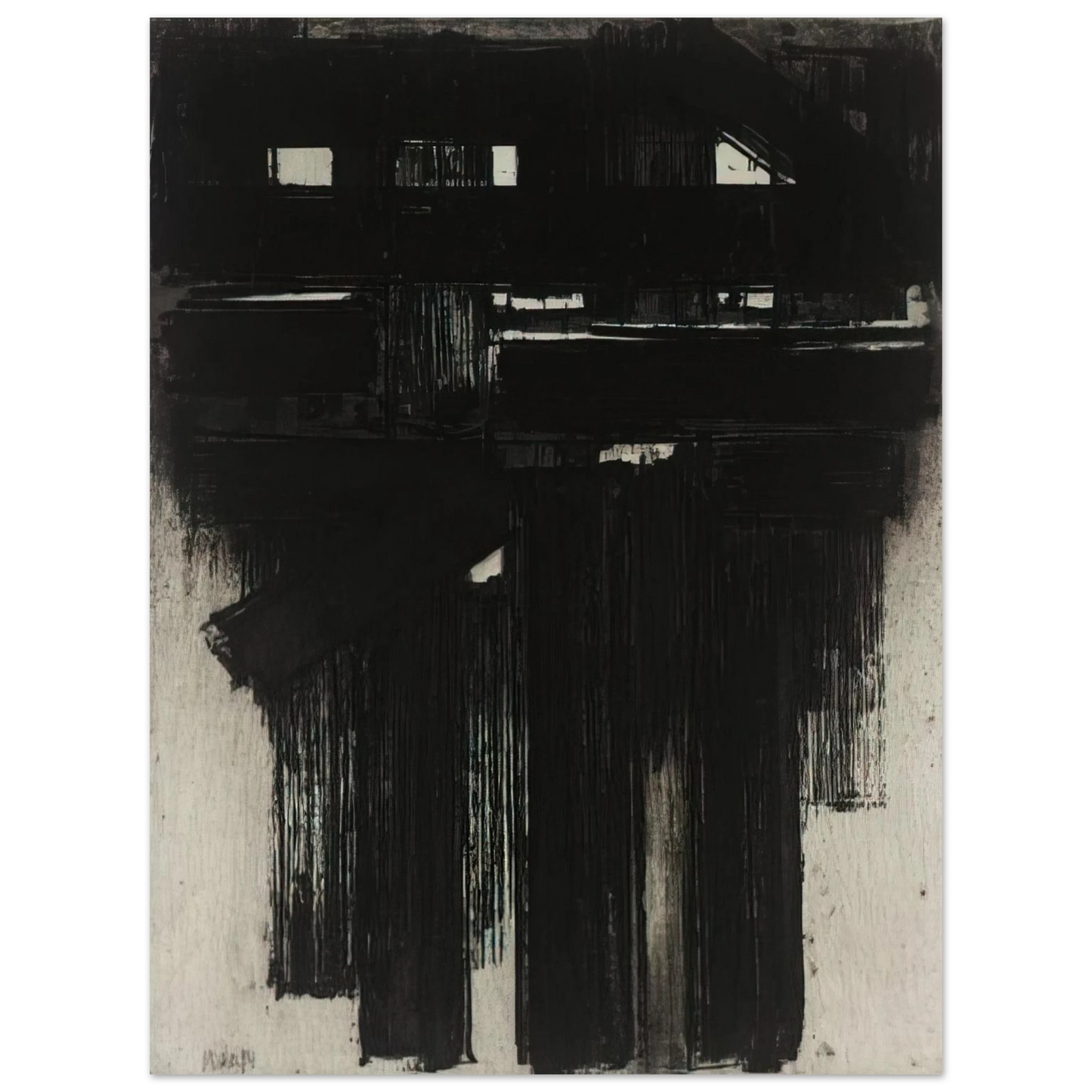 Pierre Soulages - Untitled Intaglio - 1956  75x100 cm / 30x40inches Fine Art Poster