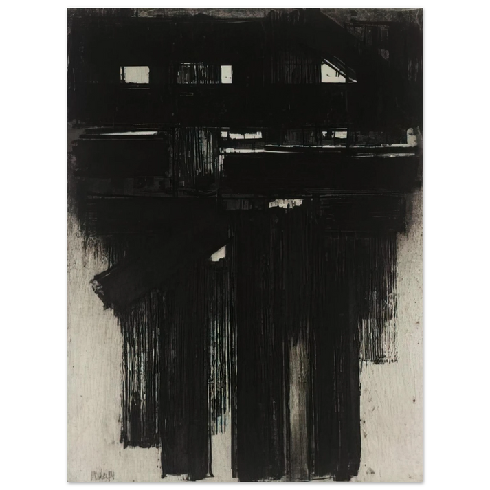 Pierre Soulages - Untitled Intaglio - 1956  75x100 cm / 30x40inches Fine Art Poster
