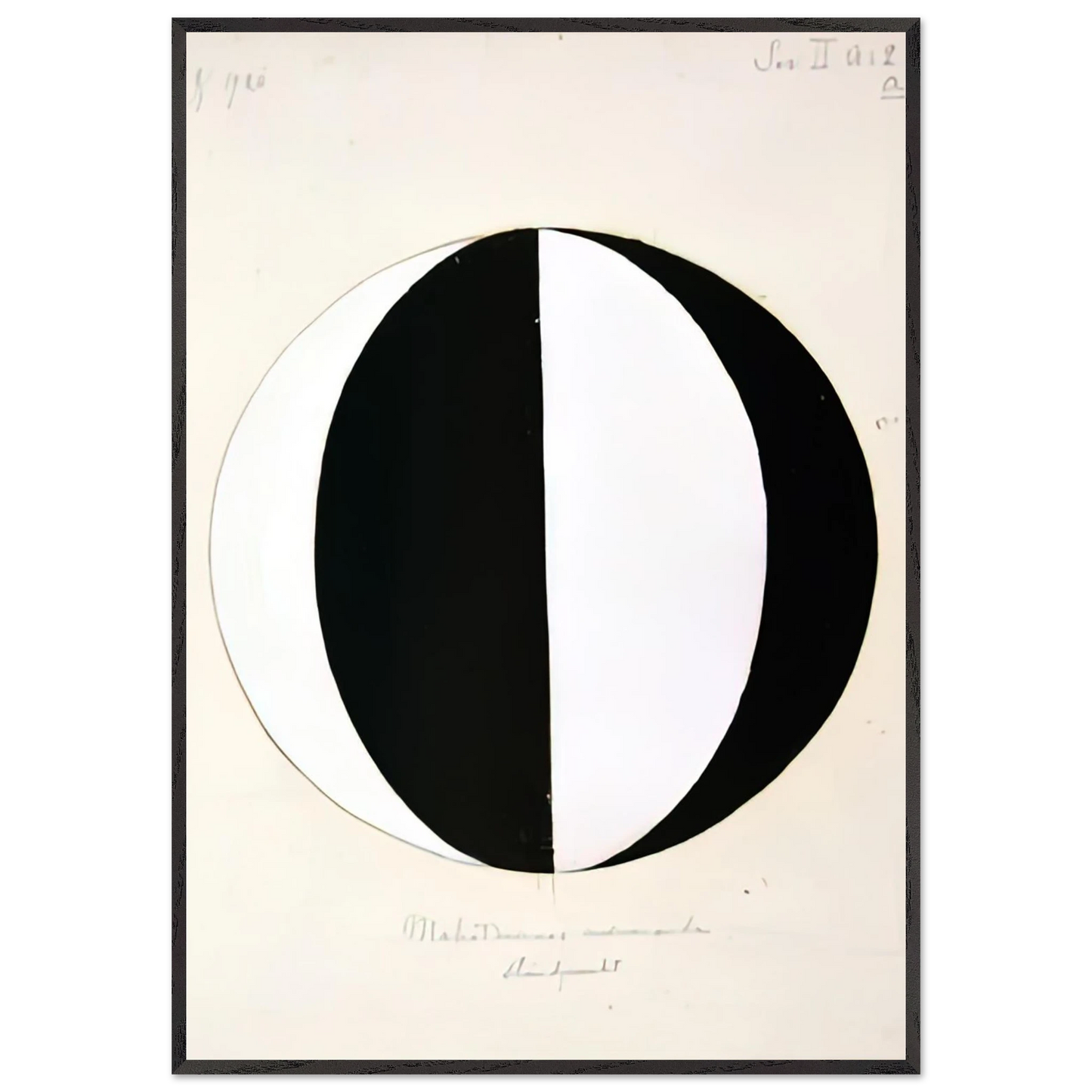 Hilma af Klint - THE MAHATMAS PRESENT STANDING POINT SERIES II NO 2A 1920 Wall art - 60x80 cm / 24x32 inches - Premium Wooden Framed Poster With Fine Art Paper-canvas - Black frame