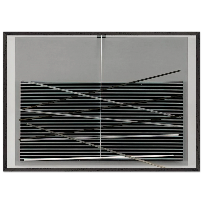VIBRATIONS M TALLIQUES 1969 - Jesus Rafael Soto 70x100 cm / 28x40 inches Framed Art Print – Black Wooden Frame