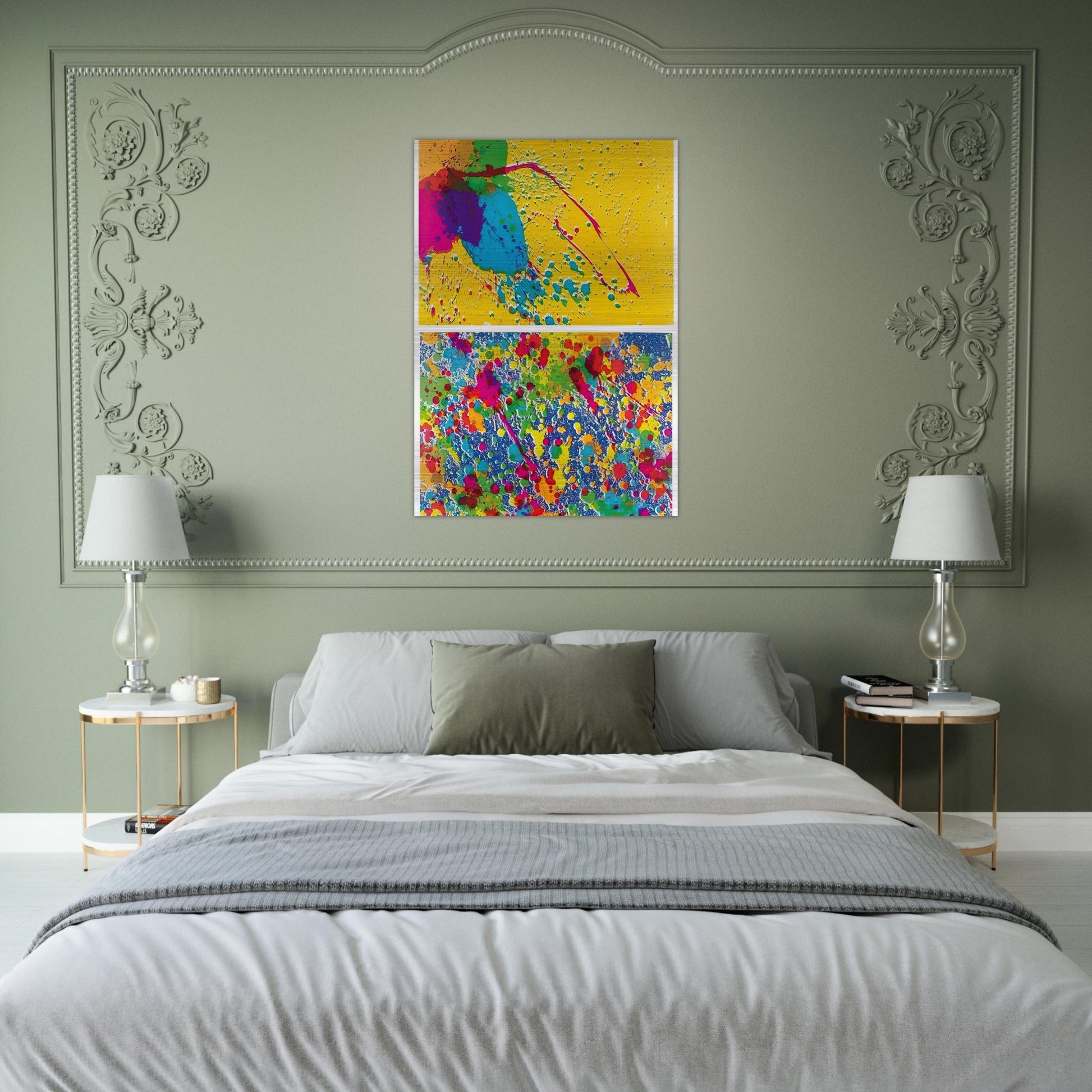 Morning Series - 1974 - Walasse Ting Brushed Aluminum Print - 70x100 cm / 28x40 inches | Walasse Ting Aluminum Print | Walasse Ting Prints