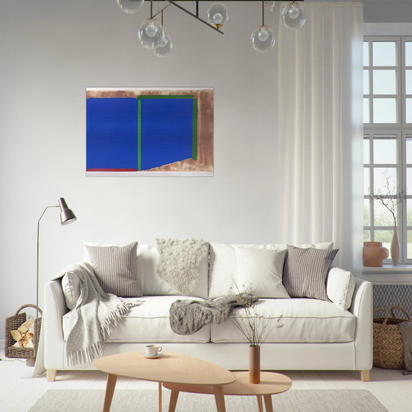 Blues, Greens - 1969 - John Hoyland Brushed Aluminum Print - 70x100 cm / 28x40 inches | John Hoyland Aluminum Print | John Hoyland Prints