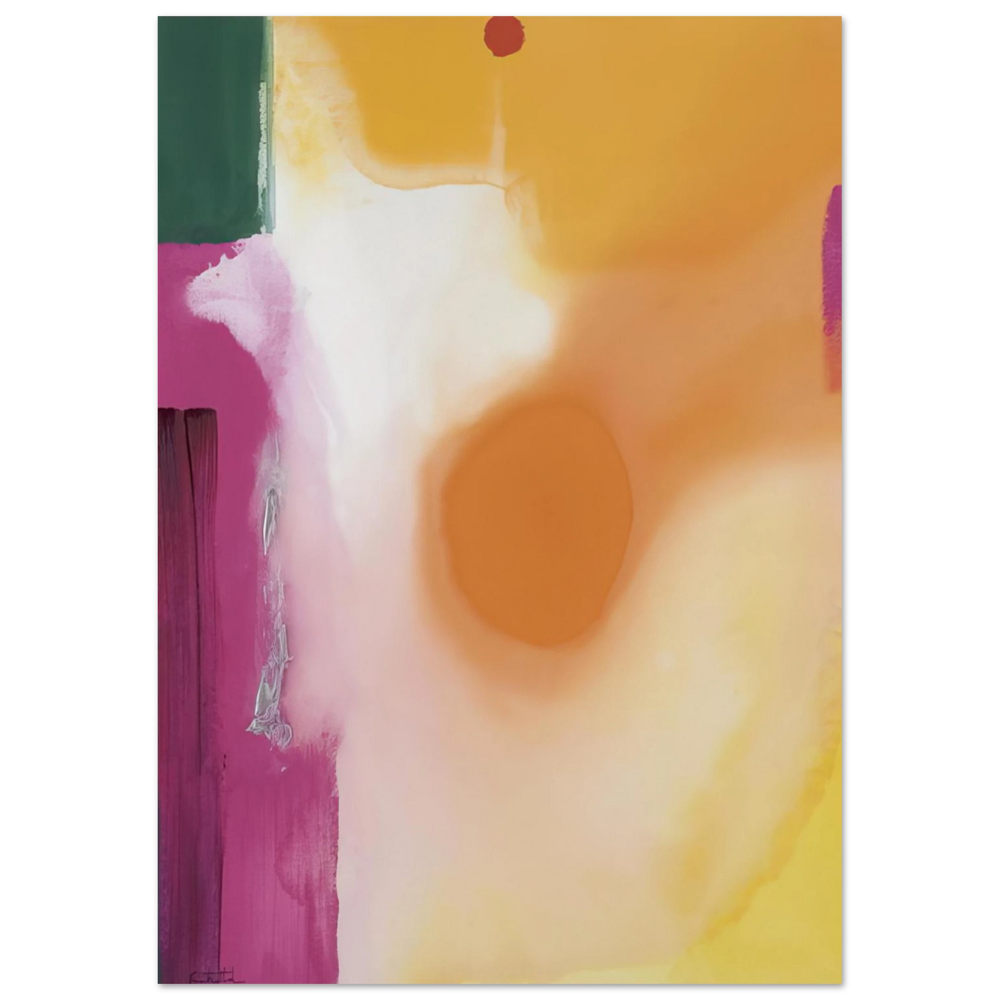 Helen Frankenthaler - Bullseye - 1989 Wall art - 27x35 cm / 11x14 inches - Premium Wooden Framed Poster With Fine Art Paper-canvas - Black frame