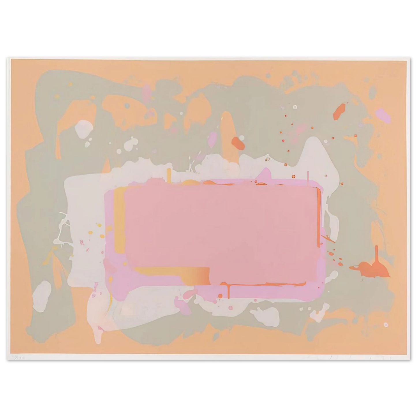 John Hoyland - Yellow and Pink - 1971  75x100 cm / 30x40inches Fine Art Poster