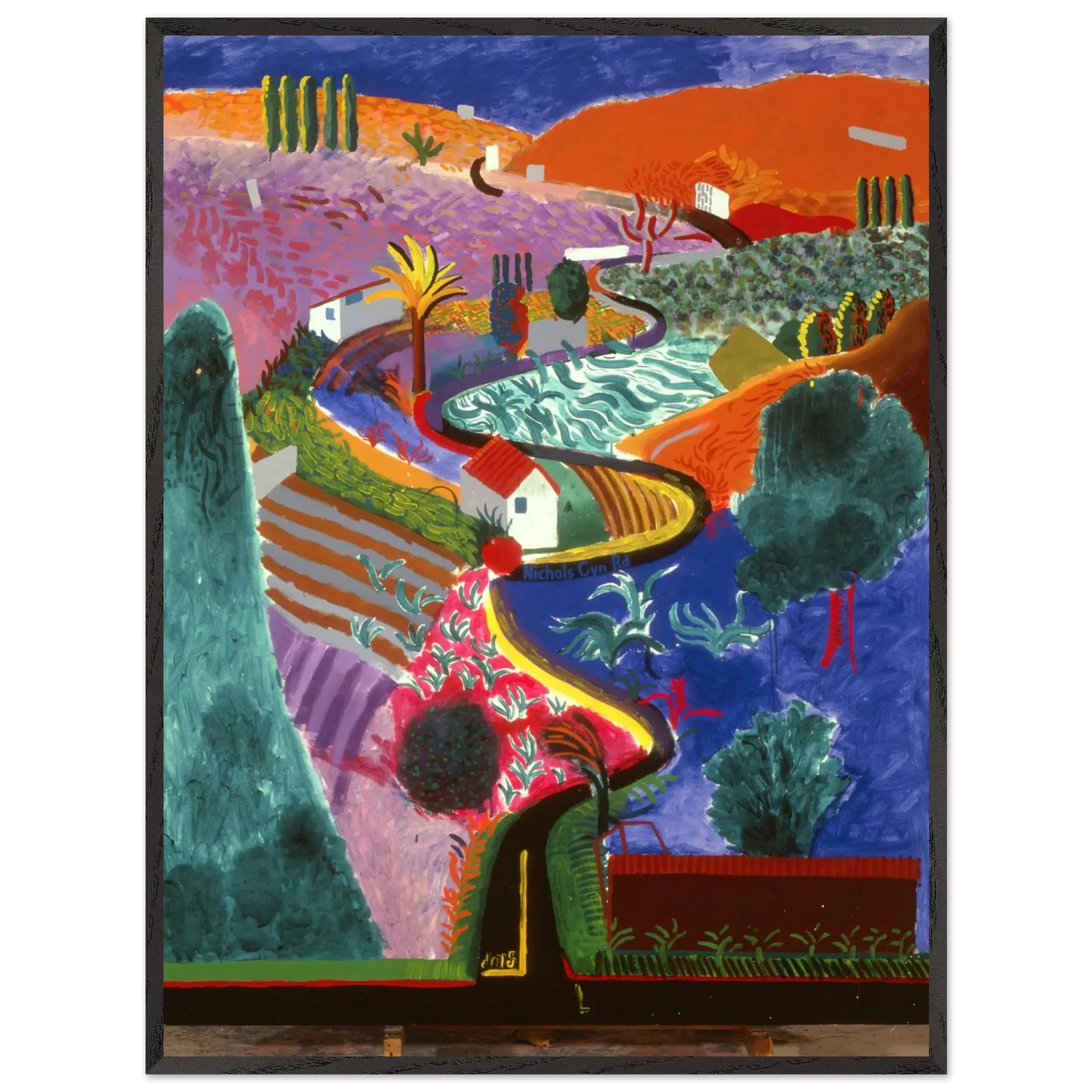 David Hockney - David Hockney Wall art - 70x100 cm / 28x40 inches - Premium Wooden Framed Poster With Fine Art Paper - Black frame