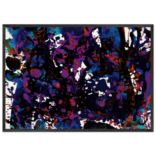 Untitled  SFP94-3  SF94-024  - Sam Francis 70x100 cm / 28x40 inches Framed Art Print – Black Wooden Frame