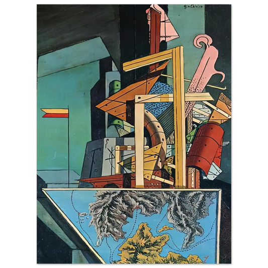 Giorgio de Chirico - THE MELANCHOLY OF DEPARTURE 1916 1  75x100 cm / 30x40inches Fine Art Poster