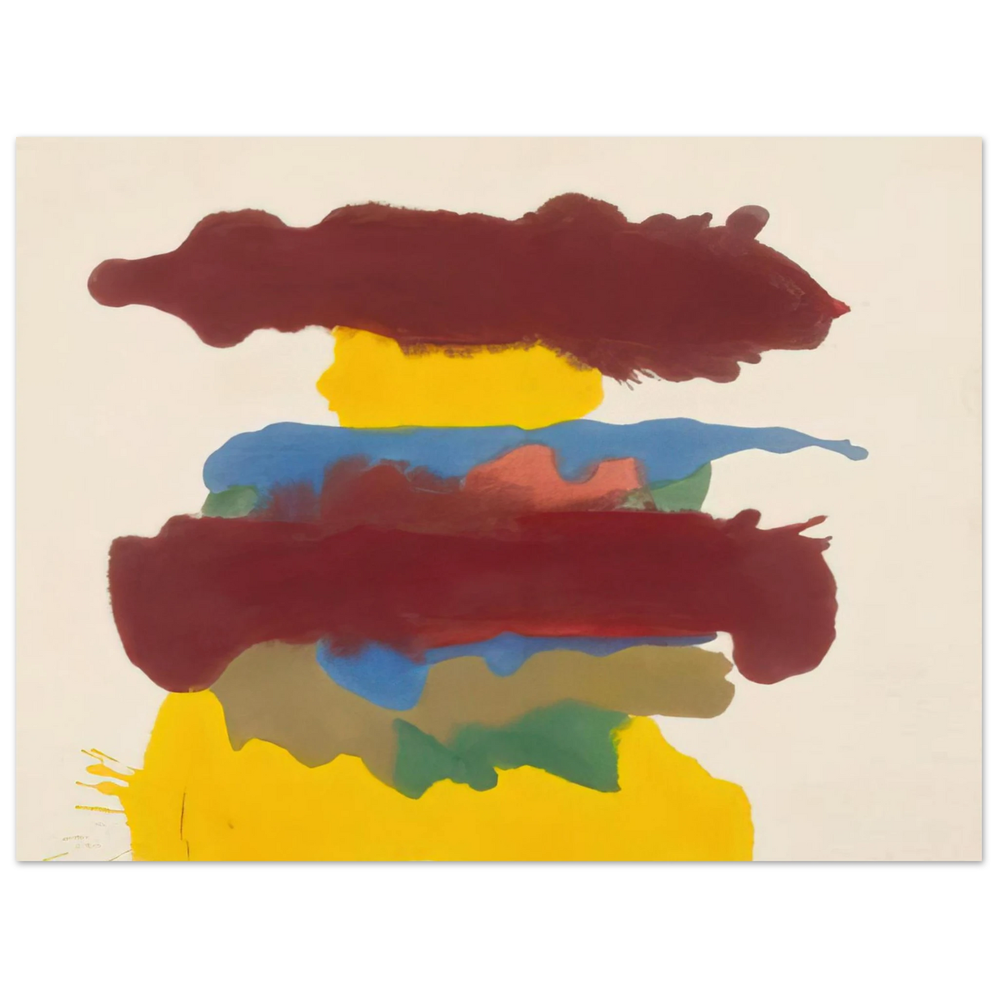 Helen Frankenthaler - Weather Change - 1963 Wall art - 27x35 cm / 11x14 inches - Premium Wooden Framed Poster With Fine Art Paper-canvas - Black frame
