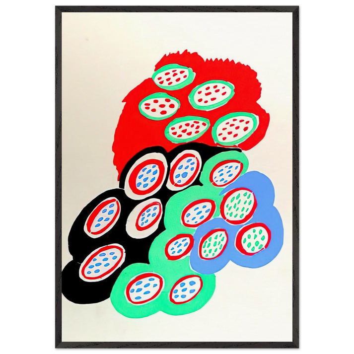 COMPOSITION 37 - Sonia Delaunay 70x100 cm / 28x40 inches Framed Art Print – Black Wooden Frame