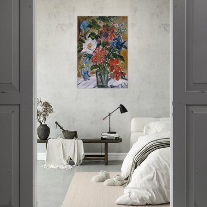 VASE WITH FLOWERS - Maurice Utrillo Brushed Aluminum Print - 70x100 cm / 28x40 inches | Maurice Utrillo Aluminum Print | Maurice Utrillo Prints