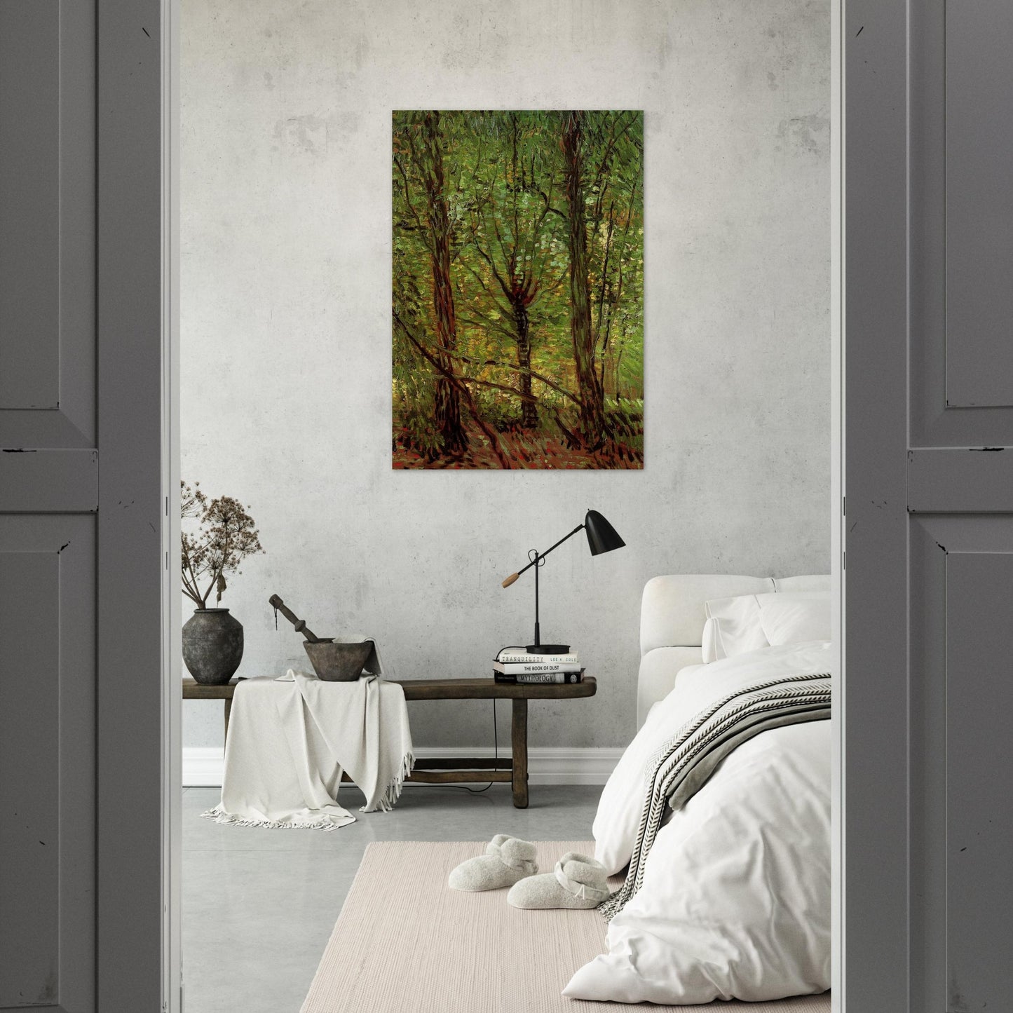 Trees and Undergrowth - Vincent van Gogh Brushed Aluminum Print - 70x100 cm / 28x40 inches | Vincent van Gogh Aluminum Print | Vincent van Gogh Prints