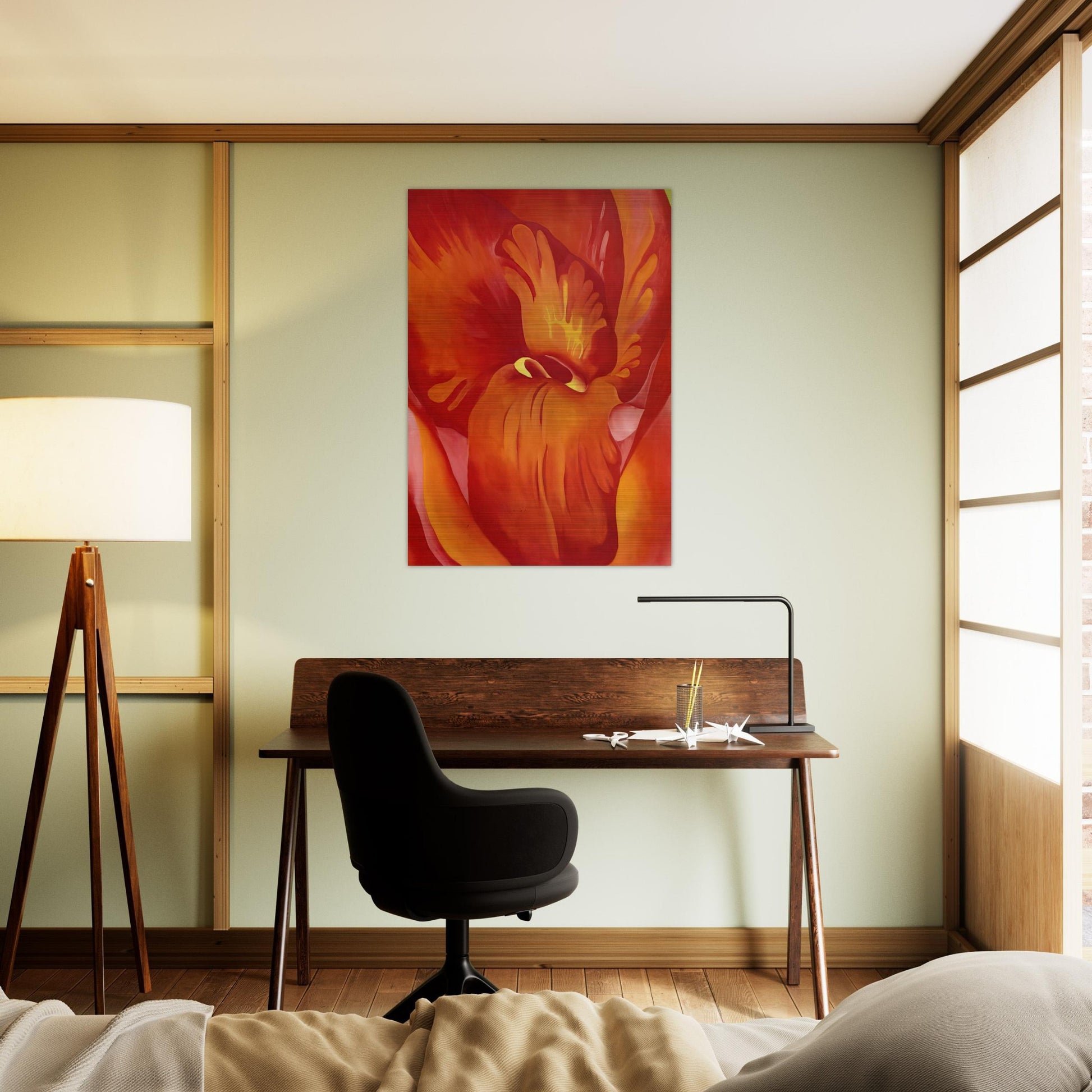 Canna Red and Orange - Georgia O'Keeffe Brushed Aluminum Print - 70x100 cm / 28x40 inches | Georgia O'Keeffe Aluminum Print | Georgia O'Keeffe Prints