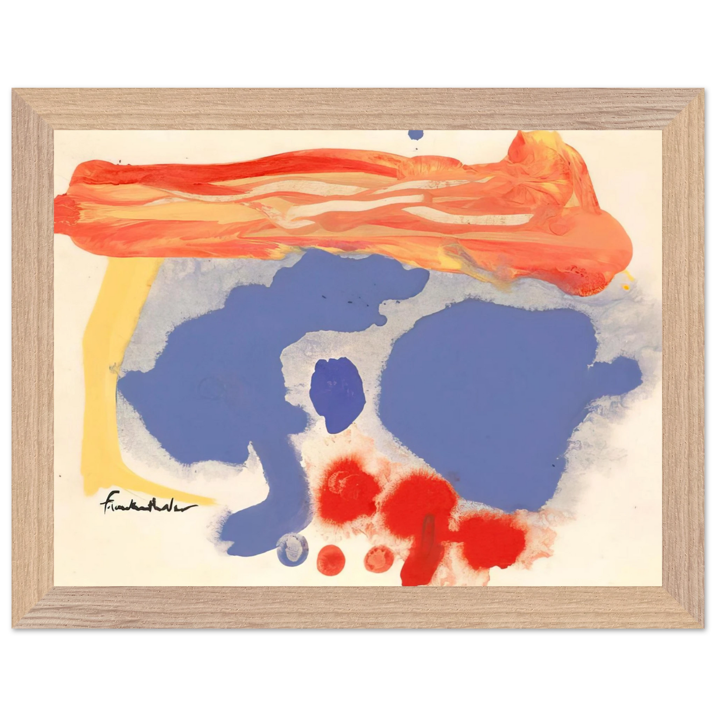 Helen Frankenthaler - Summerscene, Provincetown - 1961 Wall art - 45x60 cm / 18x24 inches - Premium Wooden Framed Poster With Fine Art Paper-canvas - Wood frame